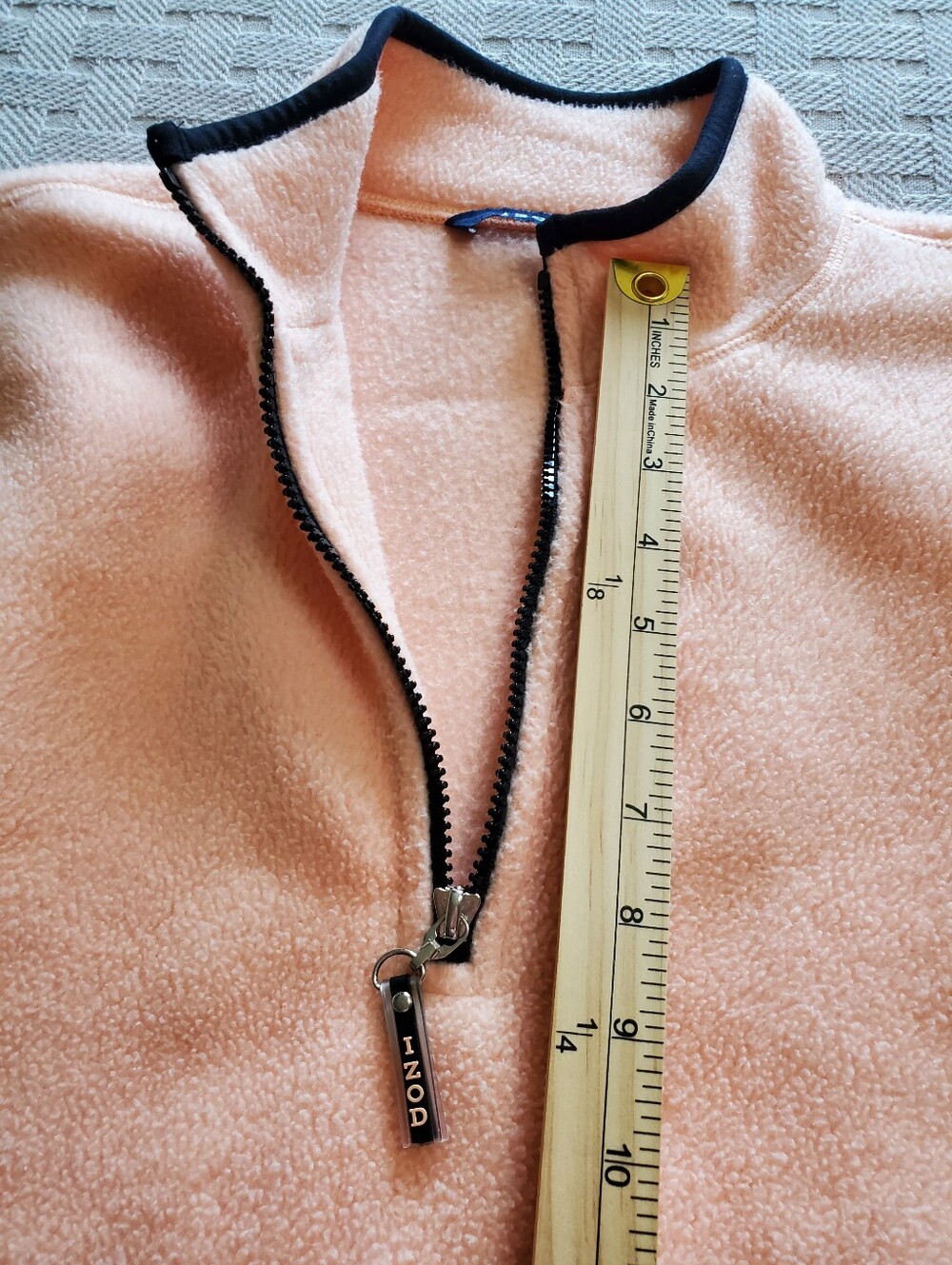 Vintage IZOD Womens 1/4 Zip Fleece Pullover Peach Black Colorblock Jacket - Picture 7 of 10